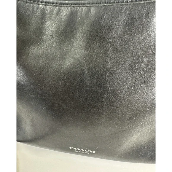 *Flawed* Coach Legacy Leather Double Gusset Crossbody Bag Black Leather 26601 - Picture 8 of 16